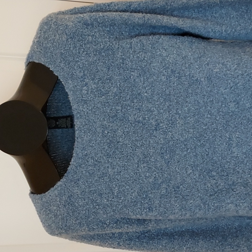 *Josephine Chaus Light Blue with White Long Sleeve Wool Blend Sweater Size XL - Picture 2 of 8